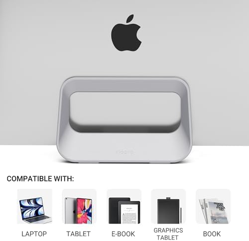 Vertical Laptop Stand for Desk,Plastics Laptop Holder Dock with Silicone Protection,Compatible with All MacBook/Surface/Samsung/HP/Dell/Chrome Book (Gray)