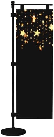 black gold stars Deluxe Desk Flag Set, 12 x 4 Inch Miniature Table Flag with 14" Pole & Stand Base