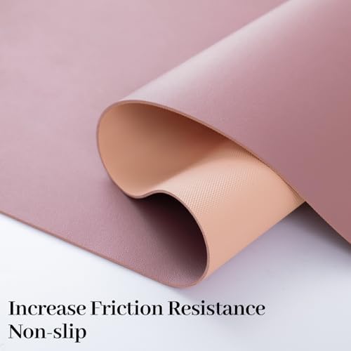 Leather Desk Pad Mat, Dusty Pink Desk Mat, 23.6" x 13.7"