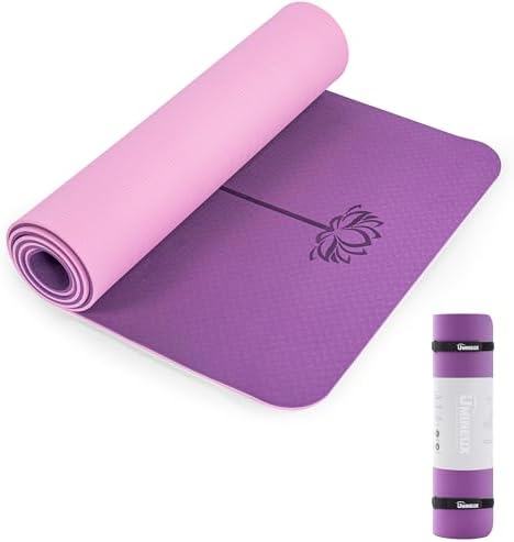 UMINEUX Yoga Mat Extra Thick 1/3'' & 2/5" Non Slip Yoga Mats for Women Eco Friendly TPE Fitness Exercise Mat with Carrying Sling & Storage Bag