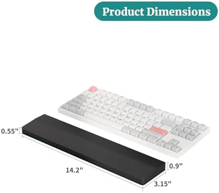 Keyboard Wrist Rest, Wooden Wrist Rest for Keyboard, 14.2-inch Length and 22mm Thickness, Bamboo Wood Palm Rest, Ergonomic Design for Mechanical Gaming Keyboard, Stain Resistant