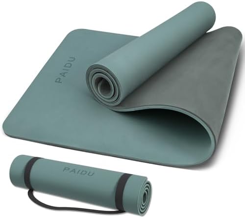 PAIDU POE Yoga Mat （10mm）Extra Thick Fitness Mat 72"x24" with Carry Strap