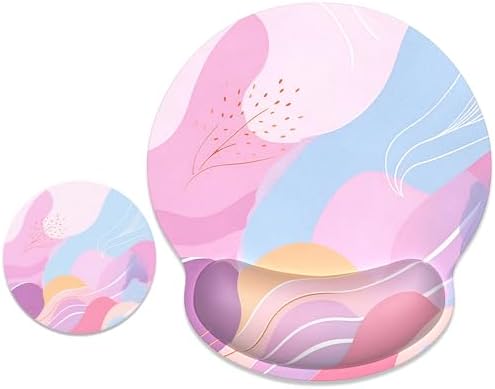 ITNRSIIET Ergonomic Mouse Pad with Wrist Support Wrist Rest Smooth Surface Non-Slip Rubber Base Comfortable Office Supplies Pain Relief, 9.8 x 9.1 inches, Art Style Pattern