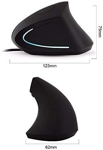 Wired Ergonomic Vertical Mouse, Adjustable DPI Optical Mice for Right Hand