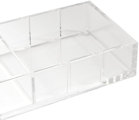 russell+hazel Acrylic Desk Organizer Tray with 3 Dividers, Clear