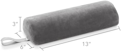Saloniture Half Round Neck Massage Table Bolster Pillow Pad - 13 x 6 x 3 Inch - Gray Velour