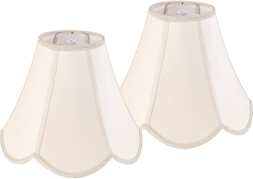 GO&SO Lamp Shade Set of 2,6" x 13" x 10.6",Bell,Yellowish Beige Petals