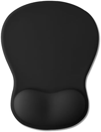 Gel Mouse Pad with Wrist Support, Ergonomic Mousepad with Wrist Rest, Gaming Mouse Pad with Soft Cushion & Non-Slip PU Base & Concave Design & Pain Relief, for Home Office Computer Laptop, Black