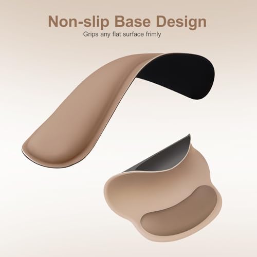 MOSISO Wrist Rest Support for Mouse Pad&Keyboard Set, Mocha