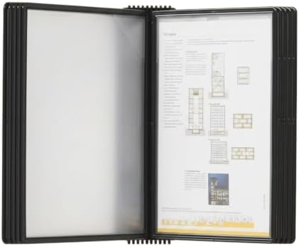 Tarifold Wall Mount Reference System, 10 Pockets, Easy-Load Design, Black