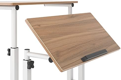 soges 23.6inch Height Adjustable Desk Laptop Desk on The Wheels, Oak