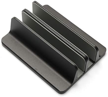 Universal Laptop Vertical Stand, Dual Desktop Adjustable Notebook Stand (up to 17.3 inches) for Samsung/HP/Dell/Chrome Book laptops (Black)
