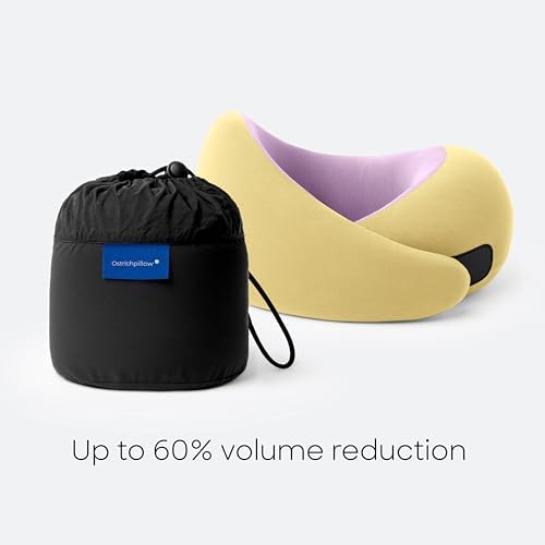 Ostrichpillow GO Travel Pillow, 360° Memory Foam Support, Soft & Washable