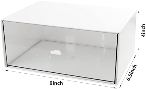 Desk Drawer Organizer, Stackable Storage Drawers, Plastic White Desk Organizers Great for Makeup Storage Bathroom Organization Accessories Etc - Large 1 Drawers (White)