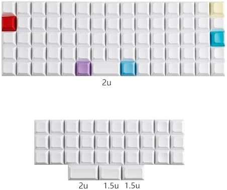 YMDK XDA DSA Blank Colorful PBT Keycaps Suitable for Ortholinear Layout MX Keyboard XD75 ID75 Split 36 Corne Split 46 Planck Preonic Niu40 (DSA 107)
