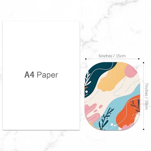 Small Mouse Pad, 6 x 7 Inch, Oval Mini Mouse Pad with Non-Slip Rubber Base for Laptop Wireless Mouse Keyboard Tray Mousepad, Abstract Figure
