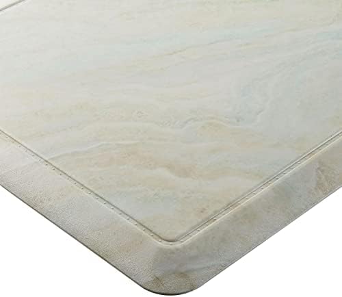 Home Dynamix Cat Cora Printed Embossed Gentle Step Marble Kitchen Mat, Grey/Blue, 19.6" x 39.3"