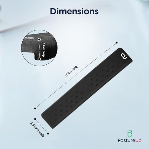 EdgeRest Mini PostureUp L-Shaped Desk Long Wrist Rest Elbow, Forearm & Wrist Comfort Support for Table or Desk Edge, Non-Slip, Memory Foam Padding, Ergonomic Design for Work, Universal Fit, Black