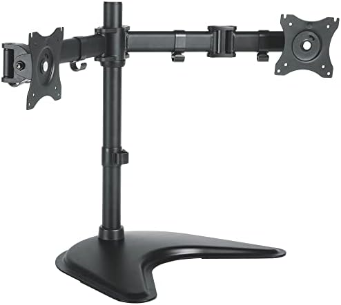 Kantek Dual Monitor Articulating Desktop Stand, for 13" to 27" Monitors, 32" X 13" X 17.5", Black, Supports 18 Lb
