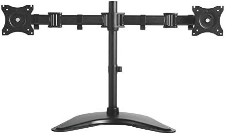 Kantek Dual Monitor Articulating Desktop Stand, for 13" to 27" Monitors, 32" X 13" X 17.5", Black, Supports 18 Lb