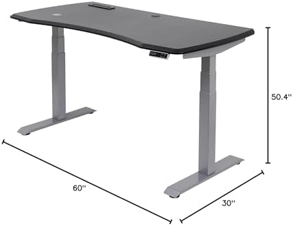 WorkPro® Electric 60"W Height-Adjustable Standing Desk with Wireless Charging, Black