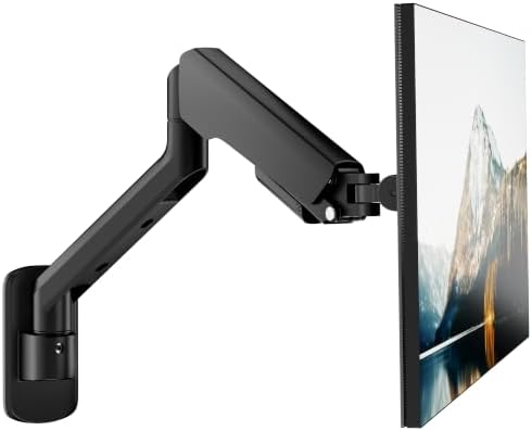 PEGZONE Single Monitor Wall Arm 17"-40" Ultrawide 26.4Lbs VESA Black