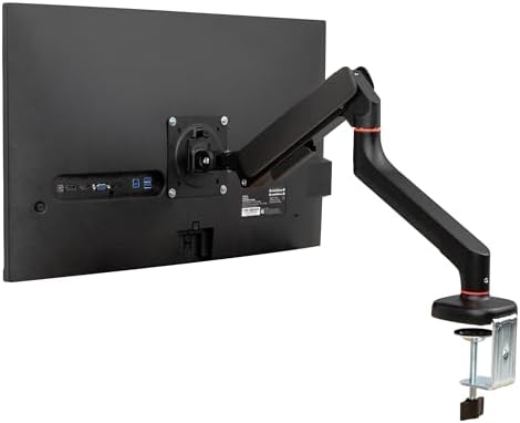 Mind Reader Counter-Balance Gas Spring Monitor Arm, 13"-32" Single Desk Mount, 180° Rotation, Tilt ±65°, Swivel ±180°, VESA 75x75/100x100, 19.8 lb Load, Cable Management, Black