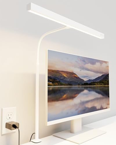 SUPERDANNY LED Desk Lamp for Office Home, 12W Eye-Caring Light with Clamp