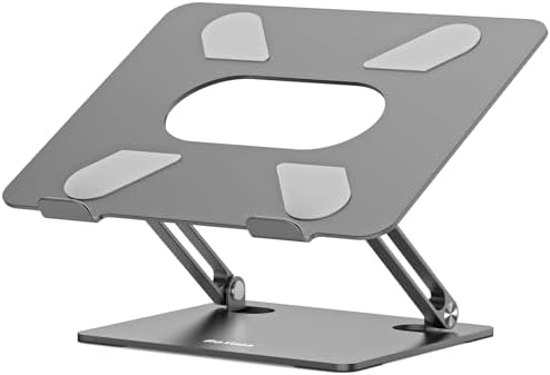 BoYata Laptop Stand, Adjustable Multi-Angle Riser, Up to 17 Inches,Gray