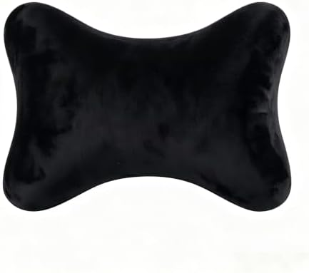 Car Neck Pillow, Memory Foam Comfortable Seat Headrest Support Cushion for All-season, Washable Removable Cotton Pillow Case, Interior Accessory for Car & Home & Office Chairs (Black)