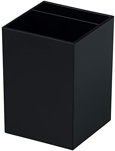 JAM PAPER Plastic Pen Holder - Black - Desktop Pencil Cup Sold Individually