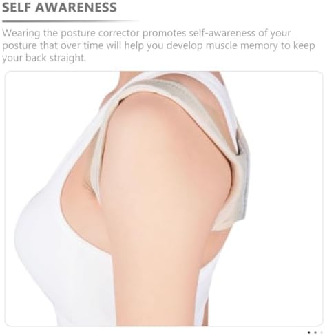 Healifty Adjustable Posture Corrector Back Brace Lightweight Breathable Back Straightener Belt for Men Women Hidden under Clothes for Home Office Shopping Party 8.26 X 2.55 X 0.07 in