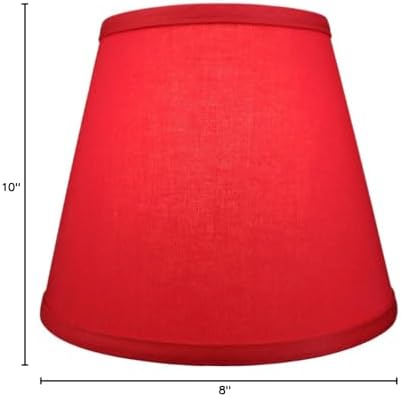 FenchelShades. Lampshade 6h Top Diameter x 10h Bottom Diameter x 8h Slant Height with Washer (Spider) Attachment for Lamps with a Harp (Rich Red),6-10-8-W-L-RIC