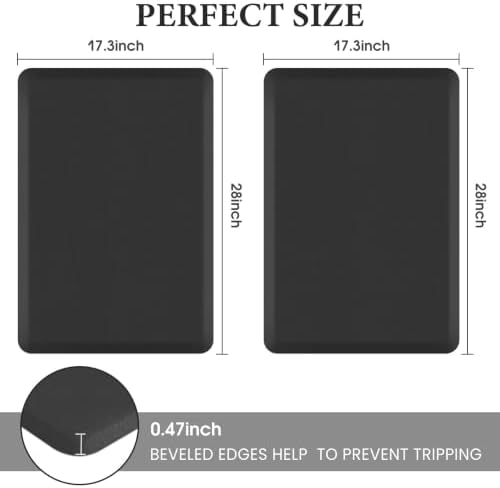 HappyTrends 2 PCS Kitchen Mat Cushioned Anti-Fatigue Floor Mat