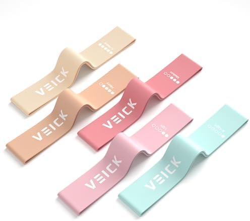 VEICK 5-Level Resistance Loop Bands Set for Strength Training & Pilates
