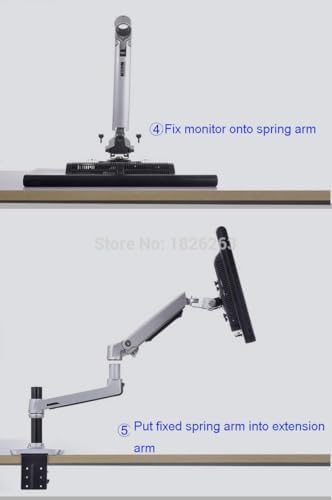 XSJ8013C Aluminum Alloy Ultra Long Arm LED LCD Monitor Holder Table Clamping Full Motion Monitor Mount Support (Silver)