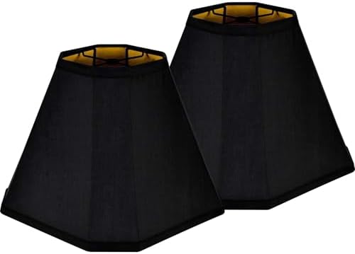 GO&SO Black Lamp Shades Set of 2,6.5" x 13" x 10.5",Fabric Bell Lampshade
