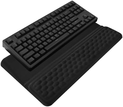 Computer Keyboard Stand with Wrist Rest, Ergonomic Tilted Keyboard Holder - Keyboard Riser with Wrist Pad - Keyboard Tray Support for Office Home - Black