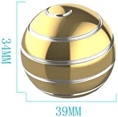Kinetic Spinning Desk Toy Metal Fidgets ADHD 1.54in Gold Silver