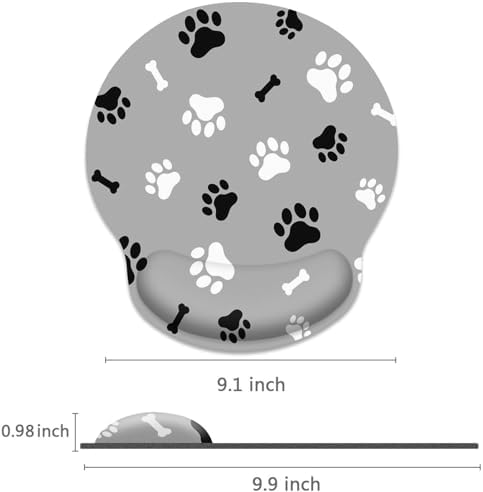 Britimes Ergonomic Mouse Pad with Wrist Support, Paw Print