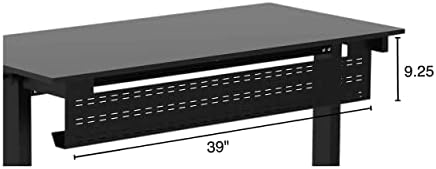 Stand Up Desk Store Under Desk Cable Management Tray Black Horizontal Computer Cord Raceway and Modesty Panel (Black, 39")