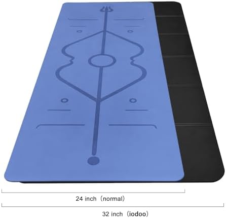iodoo Foldable Yoga Mat 72" L x 32" W x 0.32 Inch Extra Thicked and Wided, Folding Yoga Mat for Travel with Canvas Carrying Bag, Non-Slip TPE Exercise Pilates Mat