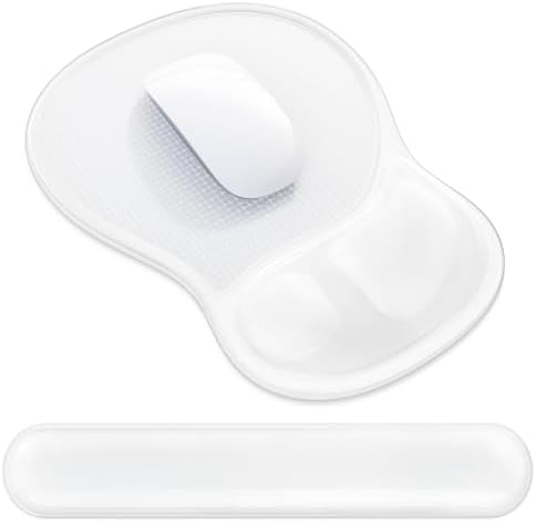 AKIT Ergonomic Gel Mouse Pad and Keyboard Wrist Rest, Non-Slip, Clear