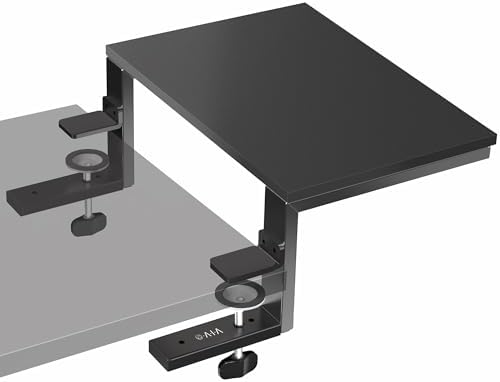 VIVO Black Clamp-on 15 in Desk Extension Shelf, DESK-SHELF15B