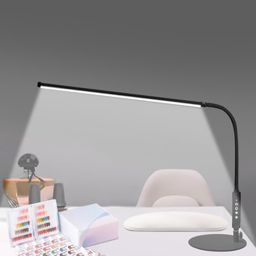 CGBE LED Desk Lamp, 23.6" Nail Light for Desk with Adjustable Gooseneck