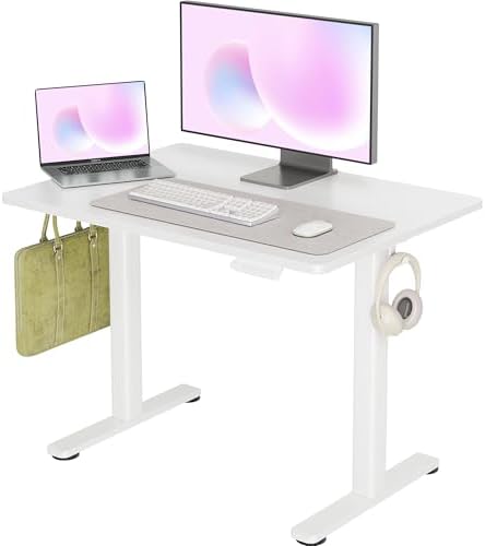 INNOVAR Electric Height Adjustable Standing Desk, 40x24 Inch, White