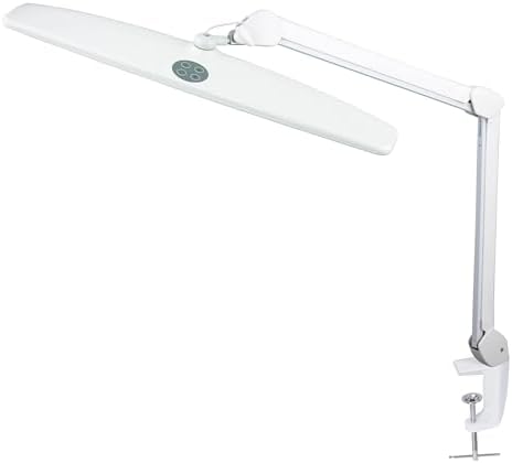 Neatfi Elite HD XL Task Lamp | 22-Inch Wide | 2,260 Lumens | 3 Color Temperature Modes | Non-Polar Dimming Desk Lamp (White-2, CCT with Clamp)
