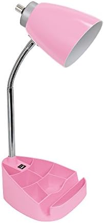 Limelights LD1056-PNK Desk Lamp Organizer with iPad Tablet Book Stand and USB Charging Port, Pink