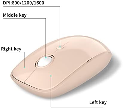 Beige Wireless Keyboard and Mouse Combo,Bubble Round Keys, for PC Laptop