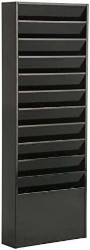 Displays2go Wall-Mounted File Folder Rack with 11 Tiered Pockets